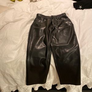 Black leather pants